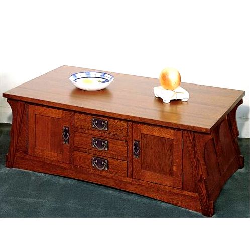 Quarter Sawn Oak Mission Craftsman Coffee Table